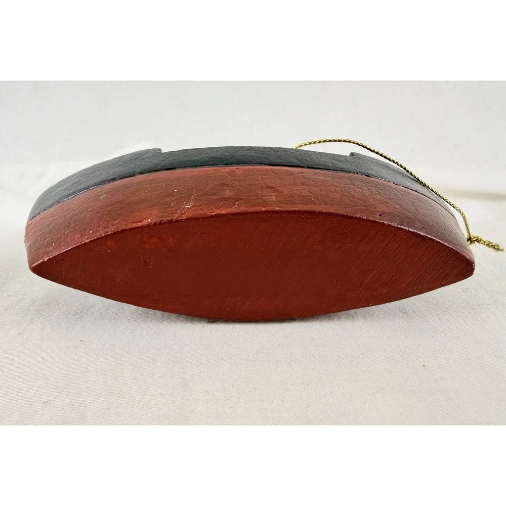 Vintage Hand Carved Wood Tugboat Ornament Folk Art‎ Nautical Boat
